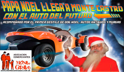 Papá Noel llega a Monte Castro con el auto del futuro